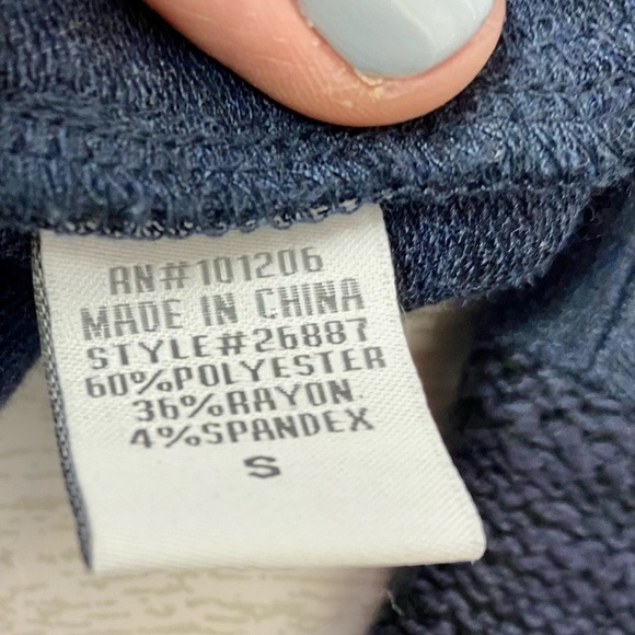 Soft Surroundings Navy charcoal gray collar Tunic stretch knit top size s - Picture 7 of 10